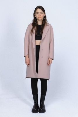 Изысканное кашемировое пальто PARKA+ 400151 на кнопках Розовый 36