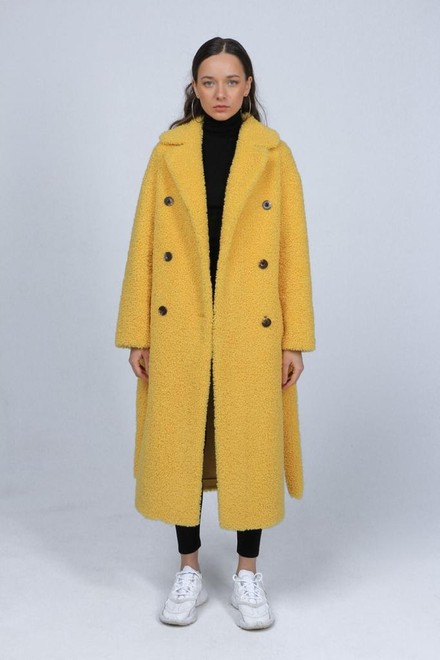 Шуба PARKA+ 1062YELLOW с австралийской шерсти Желтый L